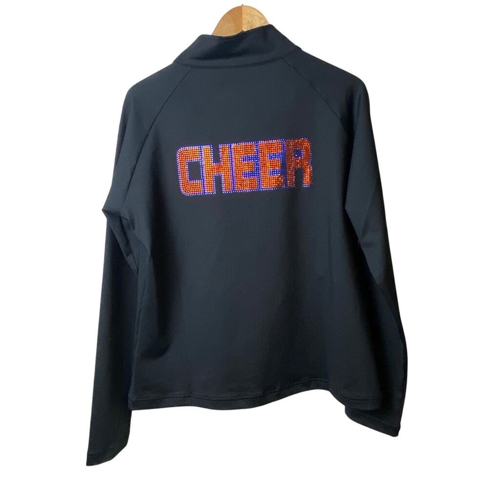 Rebel Athletics Cheer Red Blue Sequin Black Warm Up Jacket Size A3XL NWT